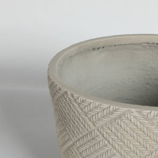Lot 2 Pots de Fleurs Oxyde de Magnésium Intérieur Extérieur Avec Drainage 45cm 37cm Gris - ComfortXL Outdoor Living - Image 4