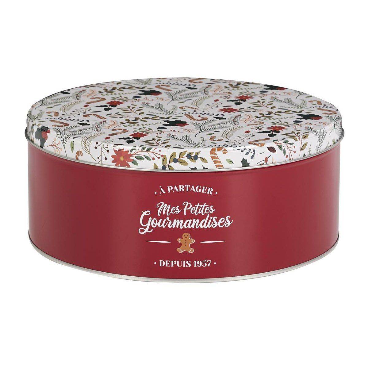 The Home Deco Factory - Lot de 3 Boîtes en Métal "Mes Petites Gourmandises" 25cm Rouge - Image 3