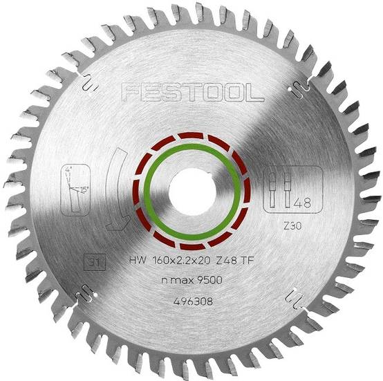 Lame de scie spéciale FESTOOL Ø160x2,2x20 TF48 - 496308