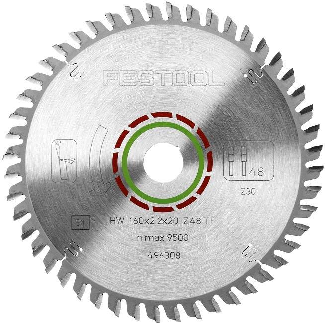 Lame de scie spéciale FESTOOL Ø160x2,2x20 TF48 - 496308
