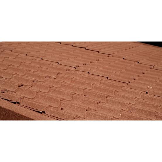 Panneau tuile facile 1030 X 950 MM en acier galvanisé aspect granulé minéral - Coloris - Brun rouge mat, Largeur - 950 mm, Longueur - 1030 mm - Image 5