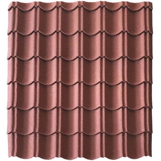 Panneau tuile facile 1030 X 950 MM en acier galvanisé aspect granulé minéral - Coloris - Brun rouge mat, Largeur - 950 mm, Longueur - 1030 mm - Image 1