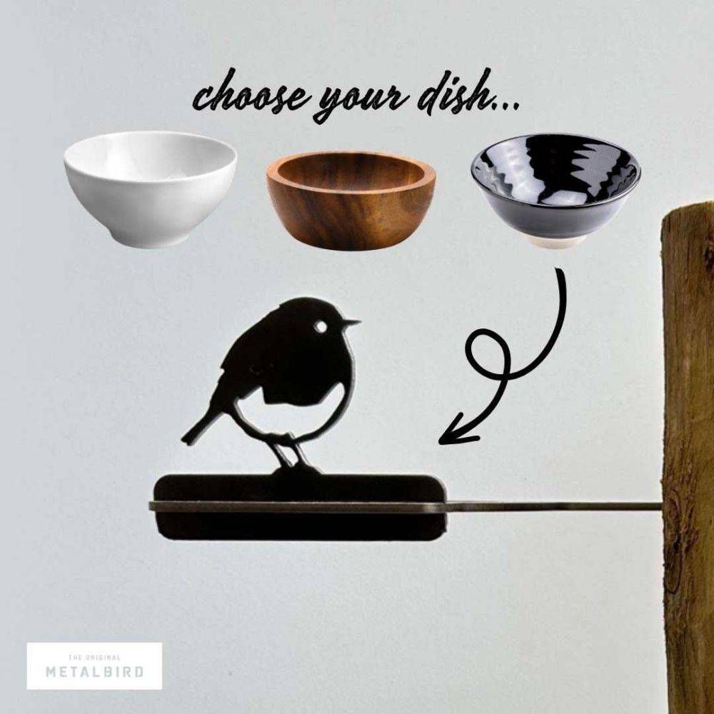 Metalbird - Support pour bol mangeoire en acier corten Bird - Imagen 4