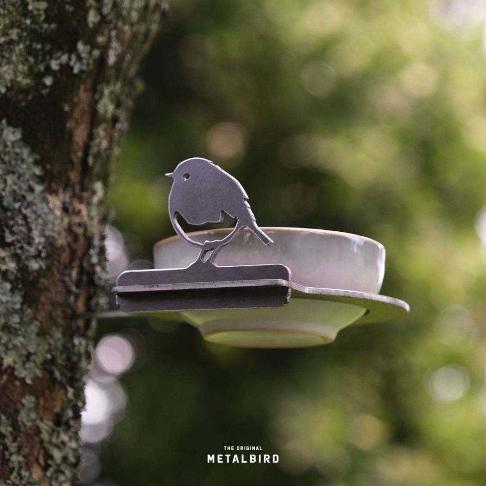 Metalbird - Support pour bol mangeoire en acier corten Bird - Imagen 2