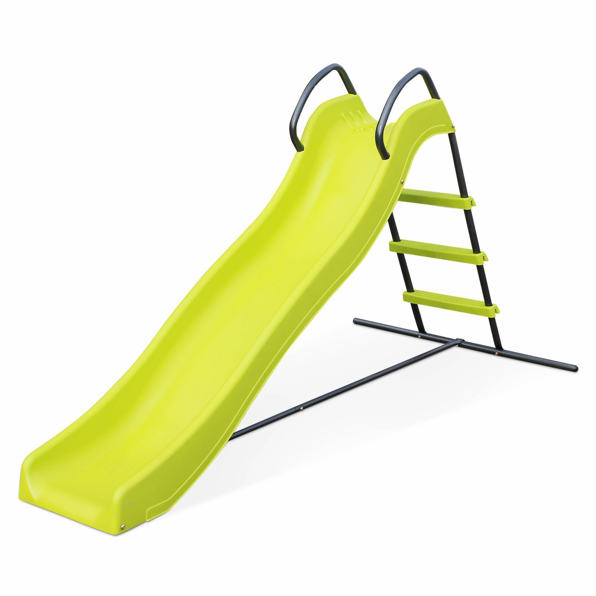 Toboggan - Sirocco vert - Glissière double vague. 175cm de longueur. structure de jardin extérieure. aire de jeu pour le jardin. | sweeek - Image 1
