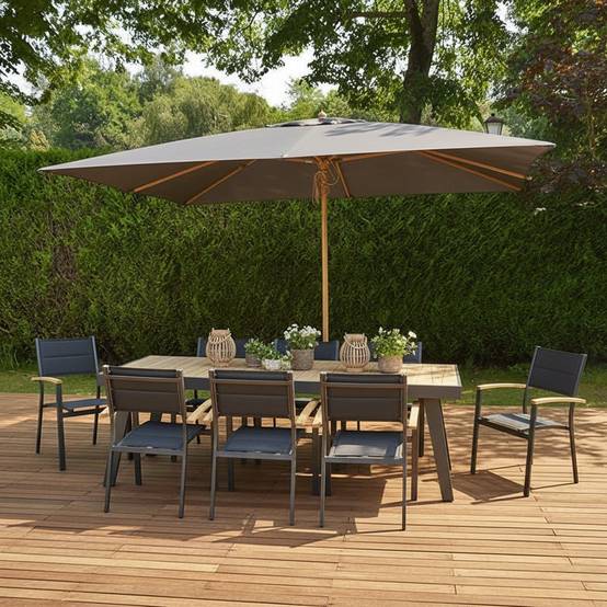 Parasol droit gris 4x3 m Pegasia - Gecko Jardin - Imagen 5