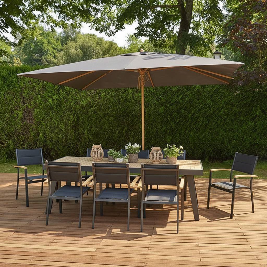 Parasol droit gris 4x3 m Pegasia - Gecko Jardin - Imagen 5