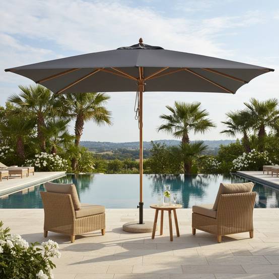 Parasol droit gris 4x3 m Pegasia - Gecko Jardin - Imagen 3