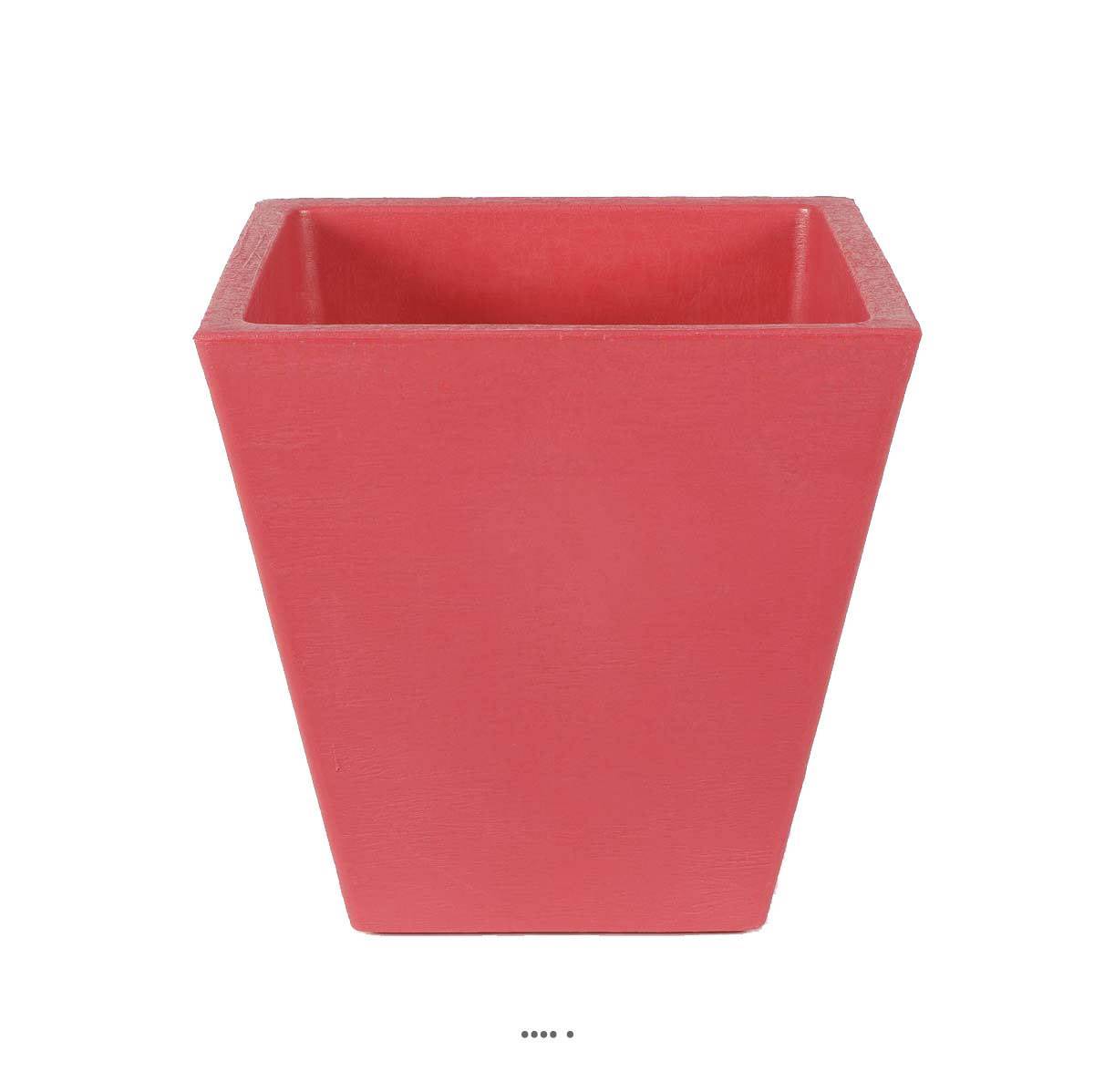 Artificielles - Bac LEA Fuschia L 40 X H 40 CM Cubique évasé intérieur / extérieur - dimhaut: H 40 cm - couleur: Rose fushia 730
