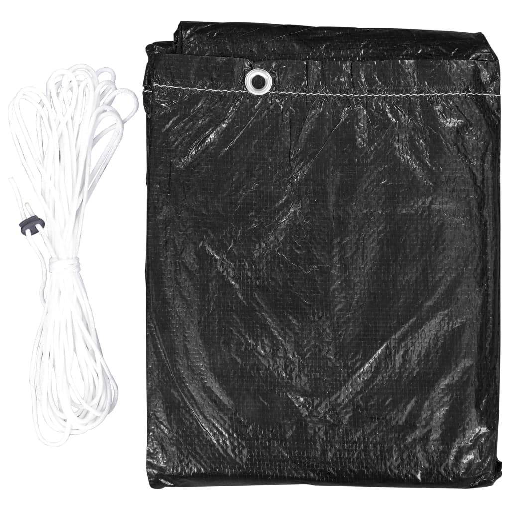 Housse de Protection Ronde PE pour Table de Jardin Imperméable Anti-UV Noir Ø325x90 cm – ComfortXL Outdoor Living - Image 2
