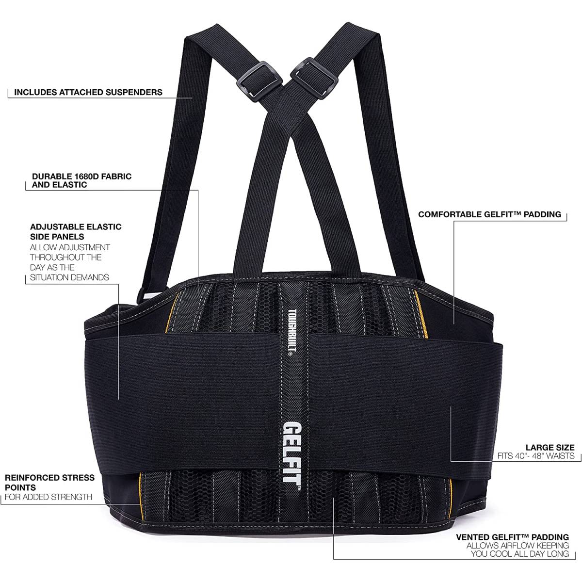 Ceinture dorsal GelFit (M) - TOUGHBUILT - TB-45G-M-BEA - Imagen 2