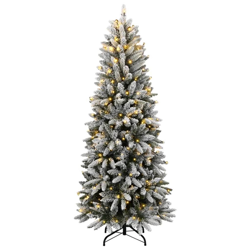 ComfortXL - Sapin de Noël artificiel floqué et lumineux 300 LED Vert 180 cm – ComfortXL Outdoor Living - Image 2
