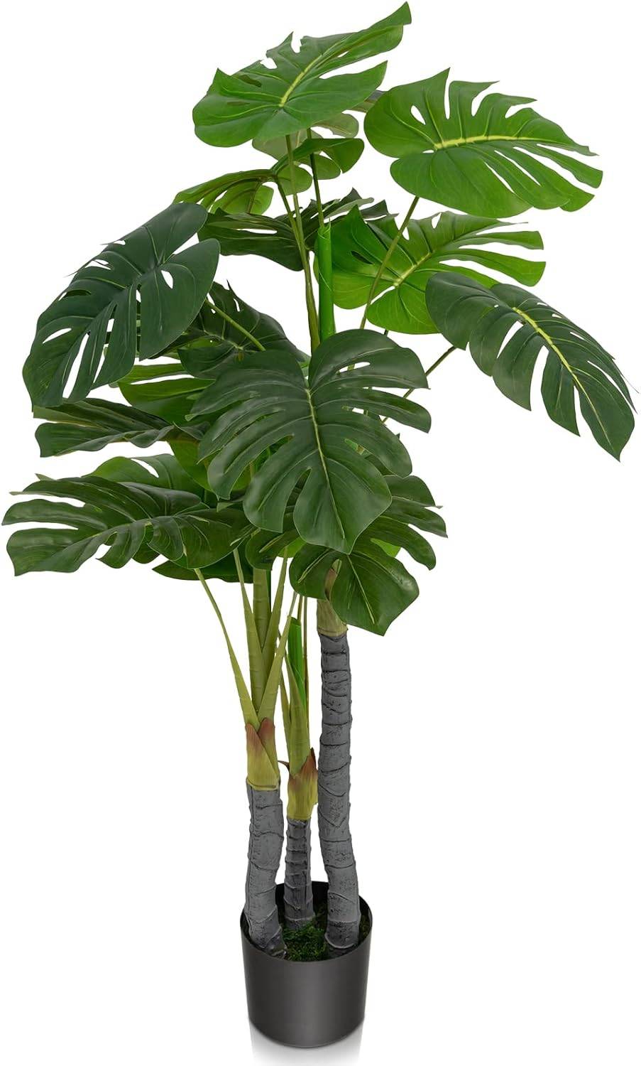 Palmier Artificiel Monstera Deliciosa 120CM avec 20 Feuilles Décoration pour Maison Bureau Terrasse - Image 1