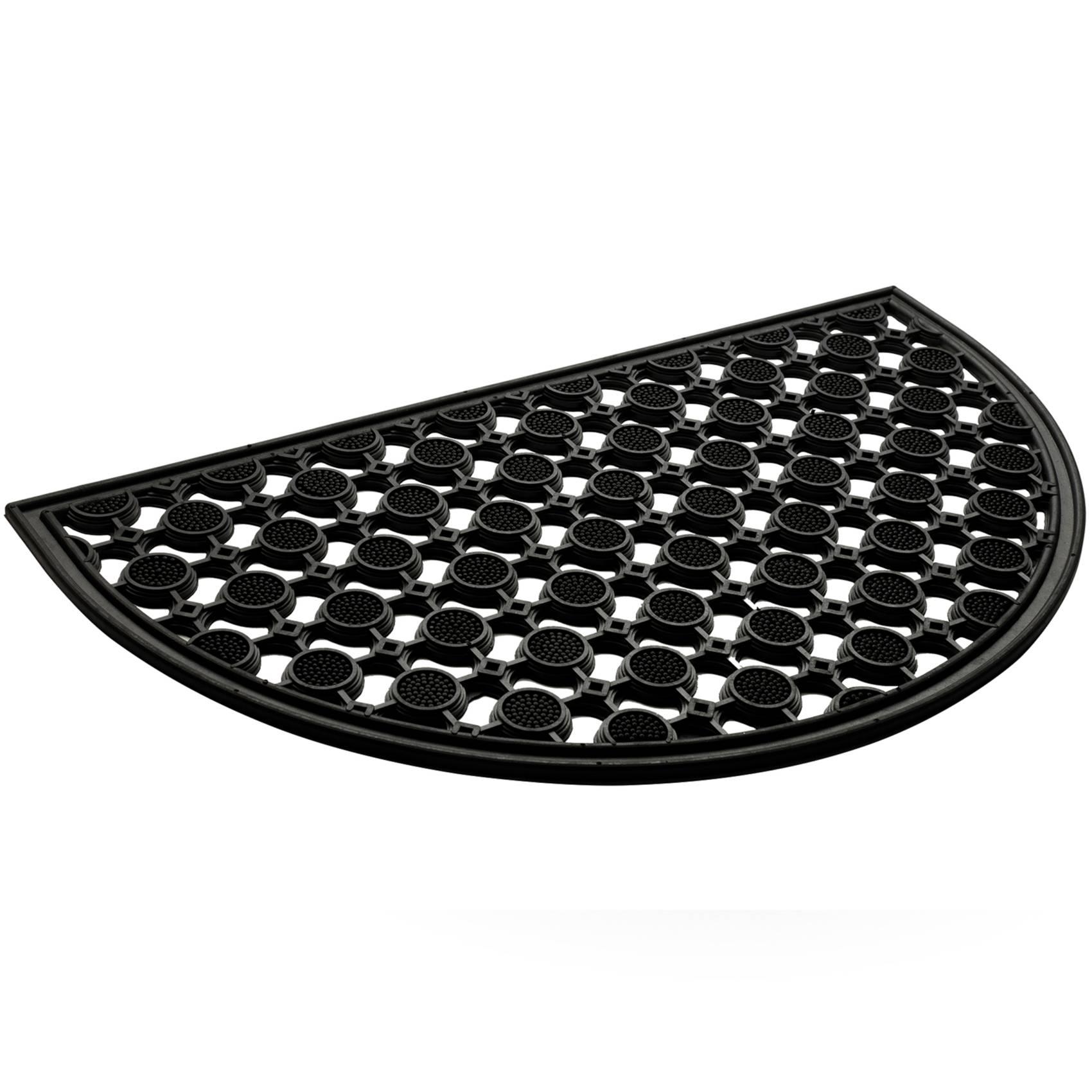 Home Maison - Paillasson demi-lune en caoutchouc ajouré - HOME MAISON - Latex - Noir