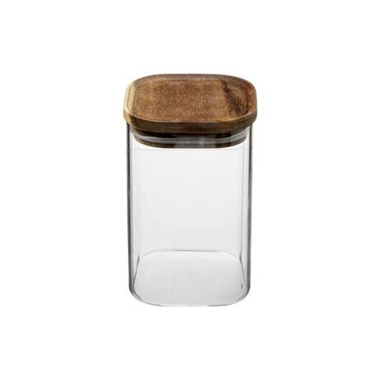 Bocal en Verre "Hermet" 1L Transparent & Marron - Image 1