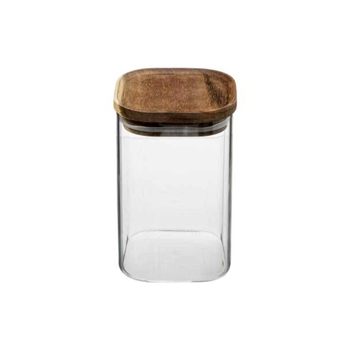 Bocal en Verre "Hermet" 1L Transparent & Marron - Image 1