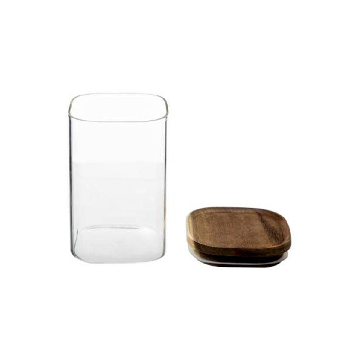 Bocal en Verre "Hermet" 1L Transparent & Marron - Image 2