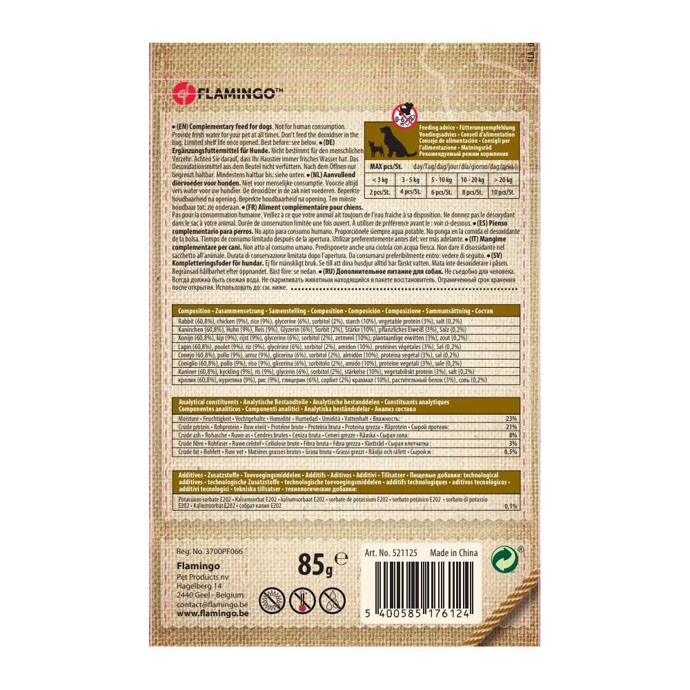 Friandises Hapki Morceaux Lapin & Riz 85 g pour chien - Image 3