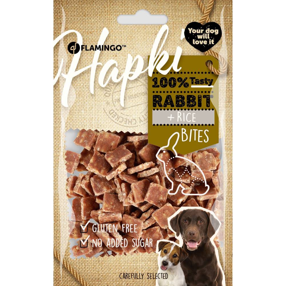 Friandises Hapki Morceaux Lapin & Riz 85 g pour chien - Image 2