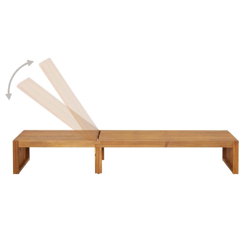 Helloshop26 - Transat chaise longue bain de soleil lit de jardin terrasse meuble d'extérieur avec coussin bois d'acacia solide - Imagen 4