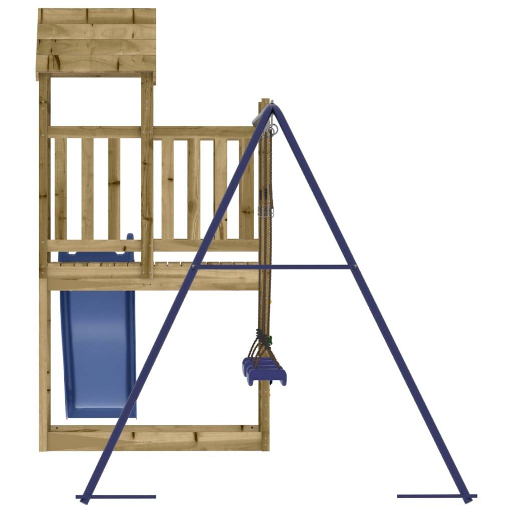 Helloshop26 - Aire de jeux d'extérieur balançoires toboggan portiques robuste jeux jardin 495 x 186 x 214 cm bois de pin imprégné - Imagen 4