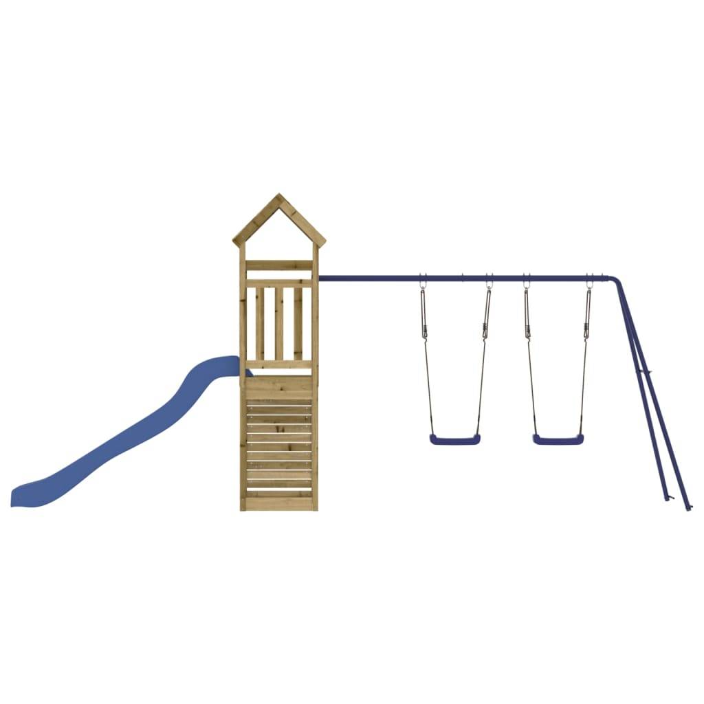 Helloshop26 - Aire de jeux d'extérieur balançoires toboggan portiques robuste jeux jardin 495 x 186 x 214 cm bois de pin imprégné - Imagen 5