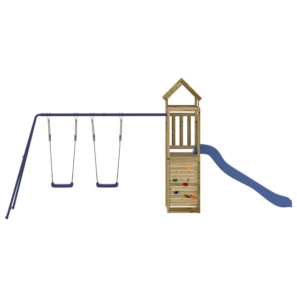 Helloshop26 - Aire de jeux d'extérieur balançoires toboggan portiques robuste jeux jardin 495 x 186 x 214 cm bois de pin imprégné - Imagen 2