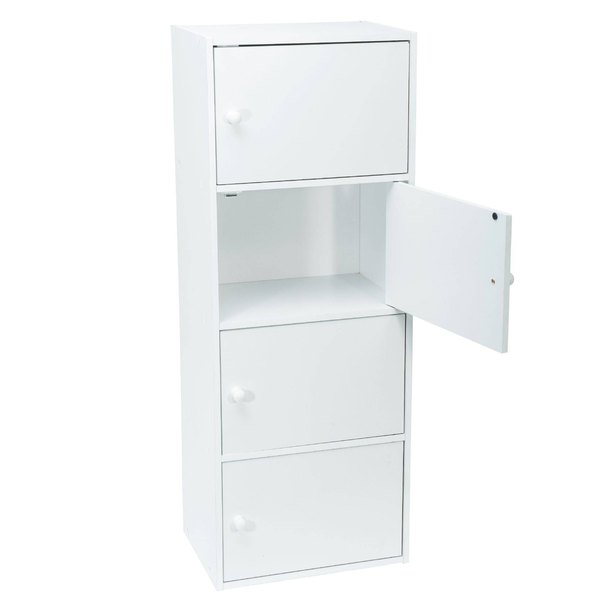 Meuble blanc à portes WERKA PRO - 4 portes (106 x 40 x 29 cm) - Image 2