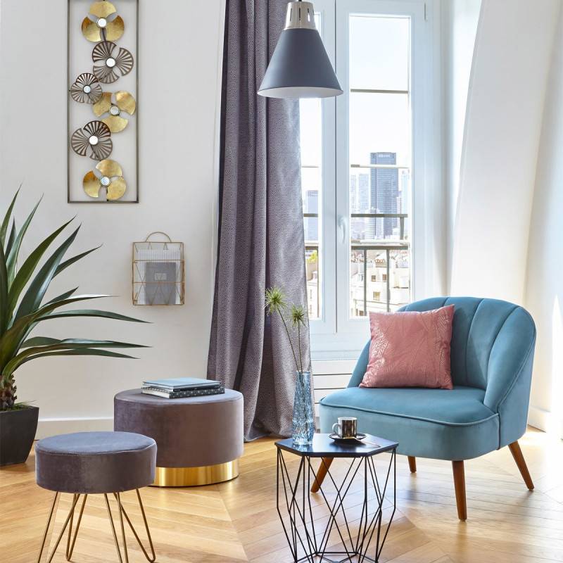 Déco murale métal fleurs doré et noir Atmosphera - Imagen 2