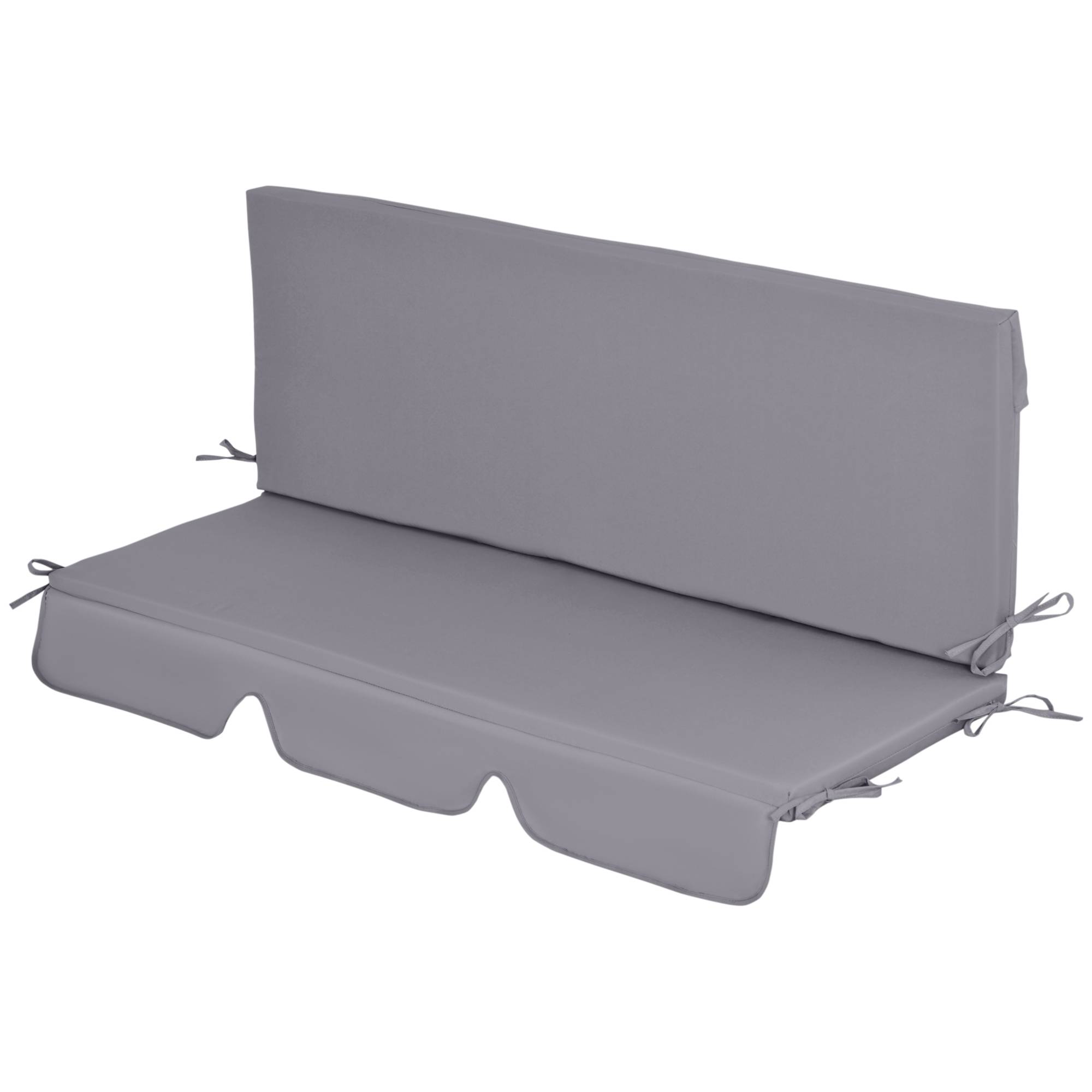 Ensemble de 2 coussins pour fauteuil à bascule (assise et dossier) pour jardin, terrasse et extérieur – 130 x 45 x 5 cm – Gris - Image 2