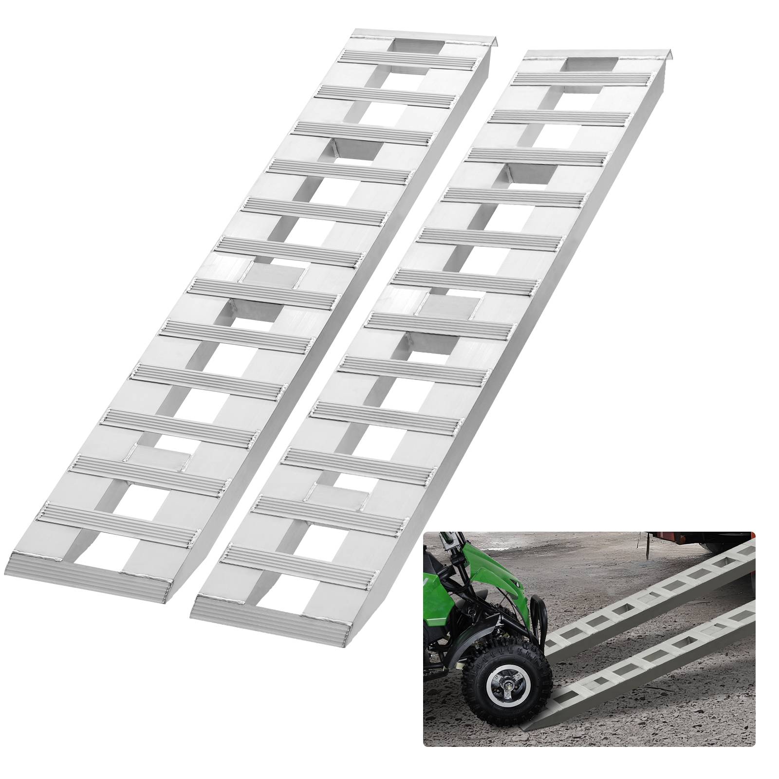 VEVOR Rampes aluminium 183x38cm (2pcs), capacité 6000 lb, pour moto, VTT, tracteur, tondeuse.