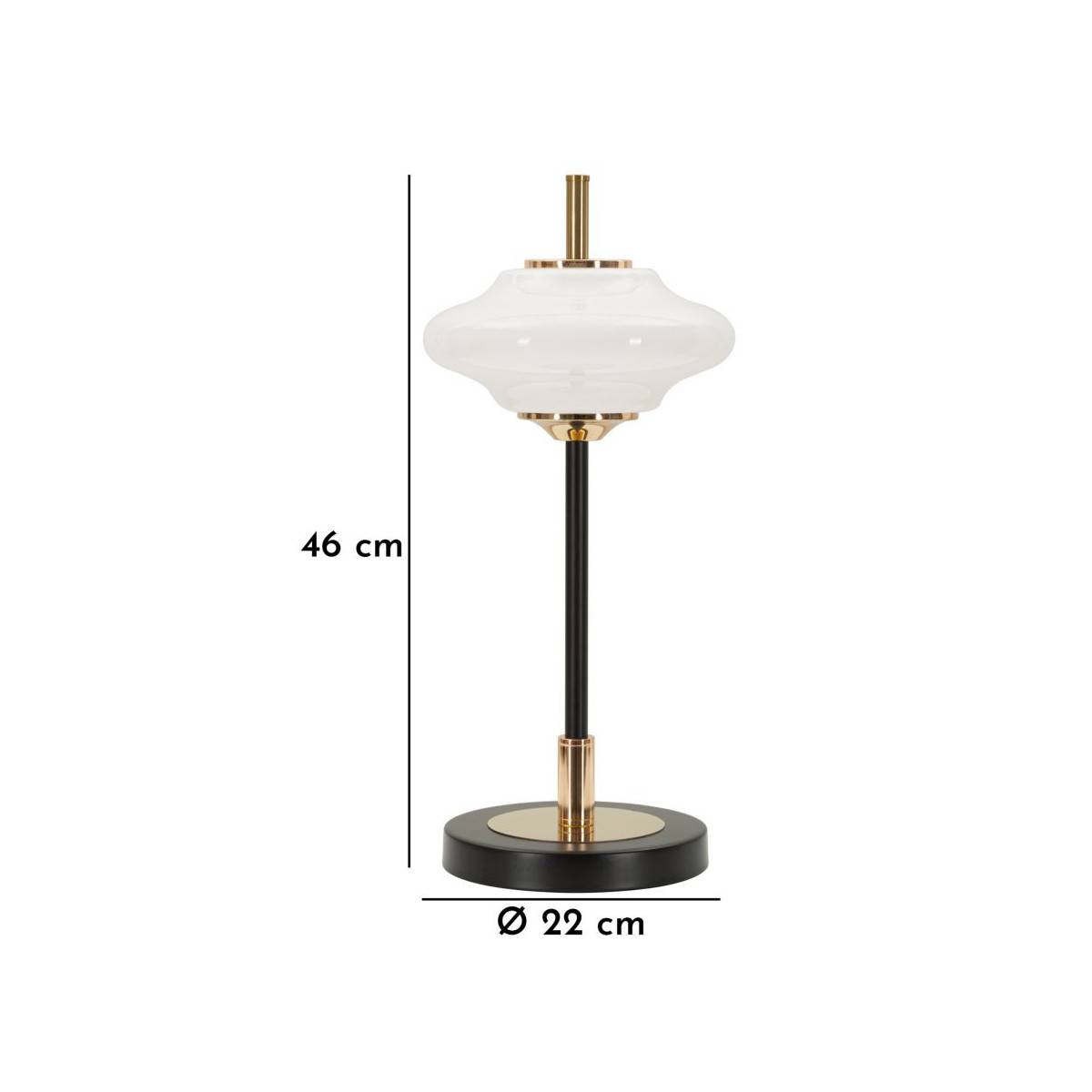 Lampe à poser en métal et verre 22 x 46 cm Vintage Mauro Ferretti - Image 6