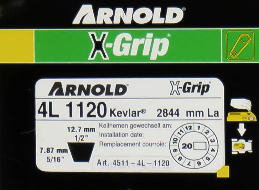Arnold - Courroie trapézoïdale X-Grip V de type 4L1120 Arnold - Imagen 2