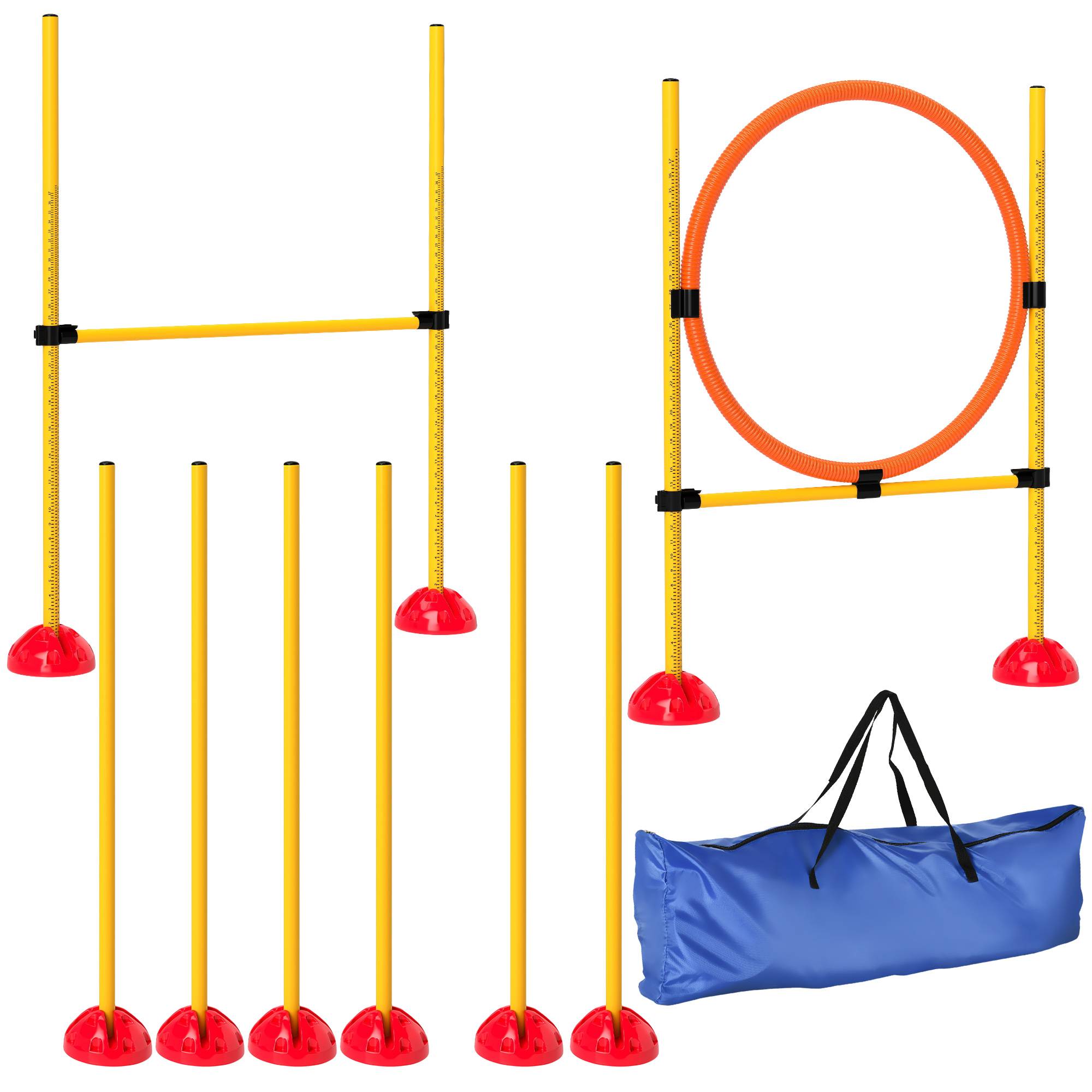 Kit d'agility pour chien plastique orange et jaune 124 x 19.5 x 103 cm - PANGIVO - Image 1