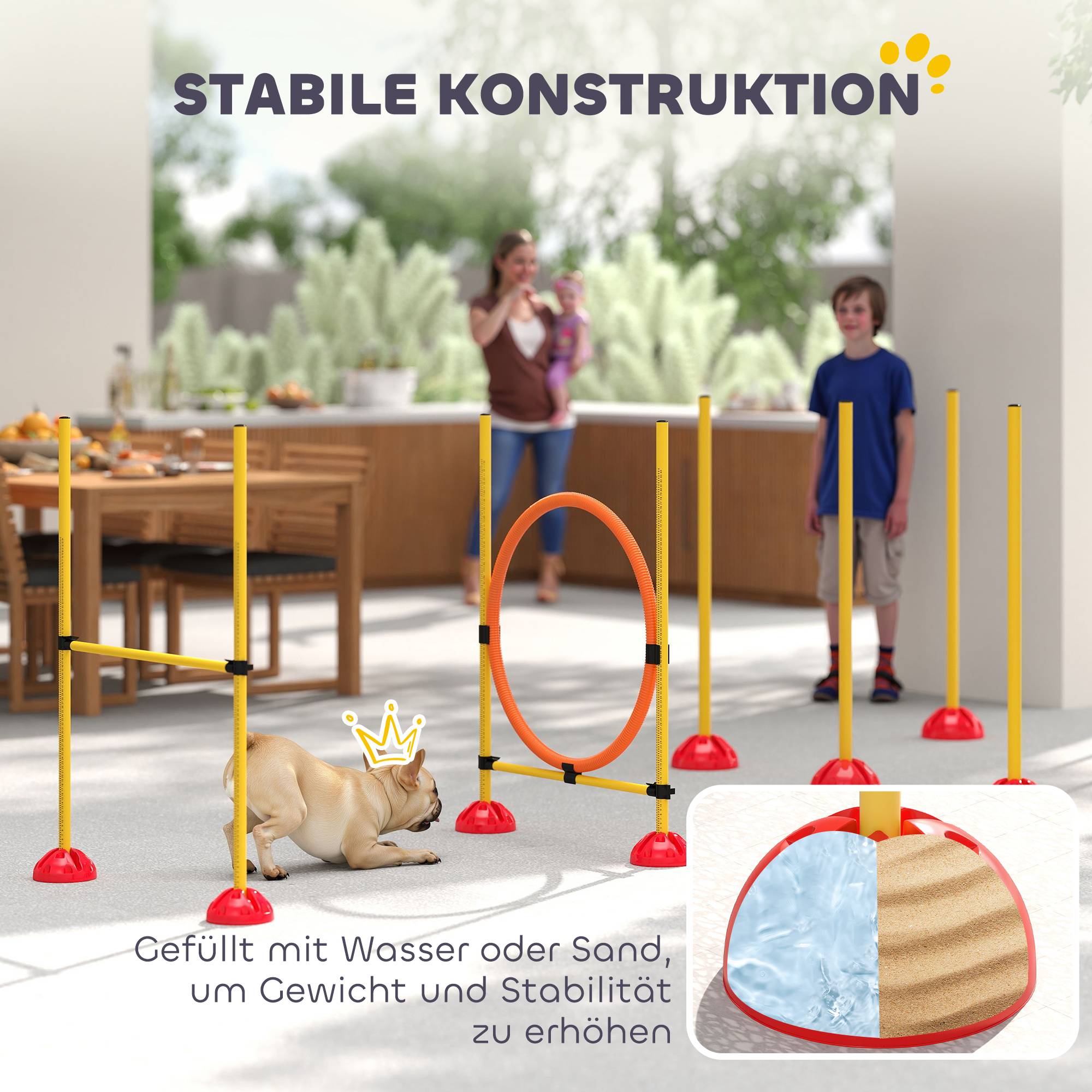 Kit d'agility pour chien plastique orange et jaune 124 x 19.5 x 103 cm - PANGIVO - Image 8