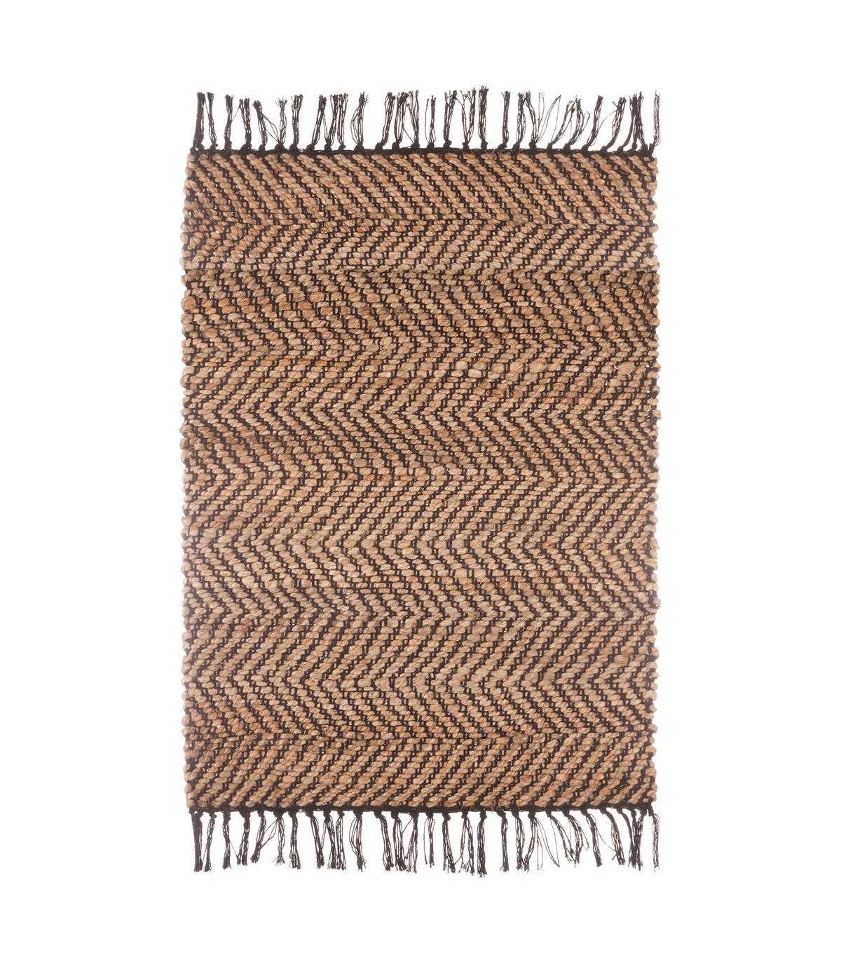 Tapis décoratif en Jute avec motif en coton 60 x 90 cm - Imagen 2