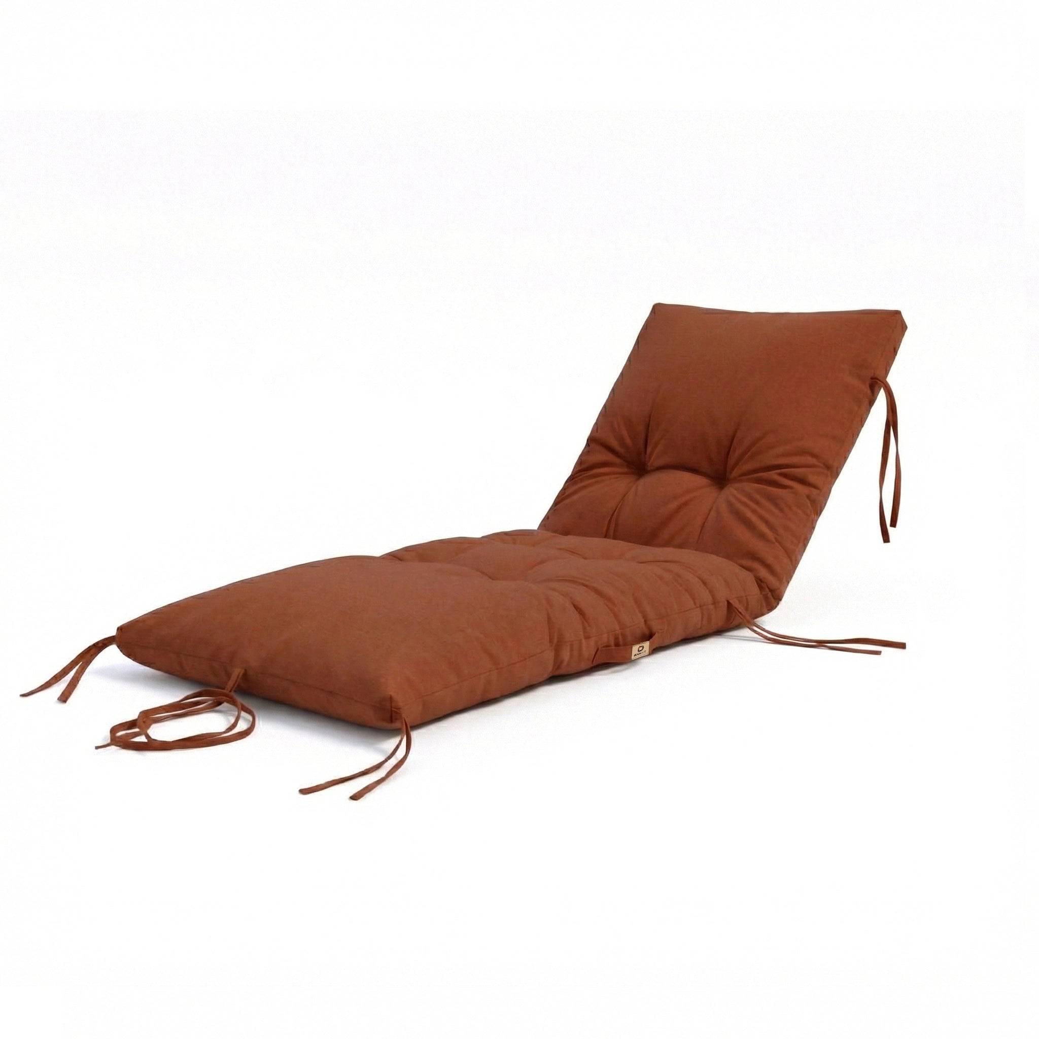 Coussin pour bain de soleil en polyester 185 x55cm terracotta - Déco arts - Image 1