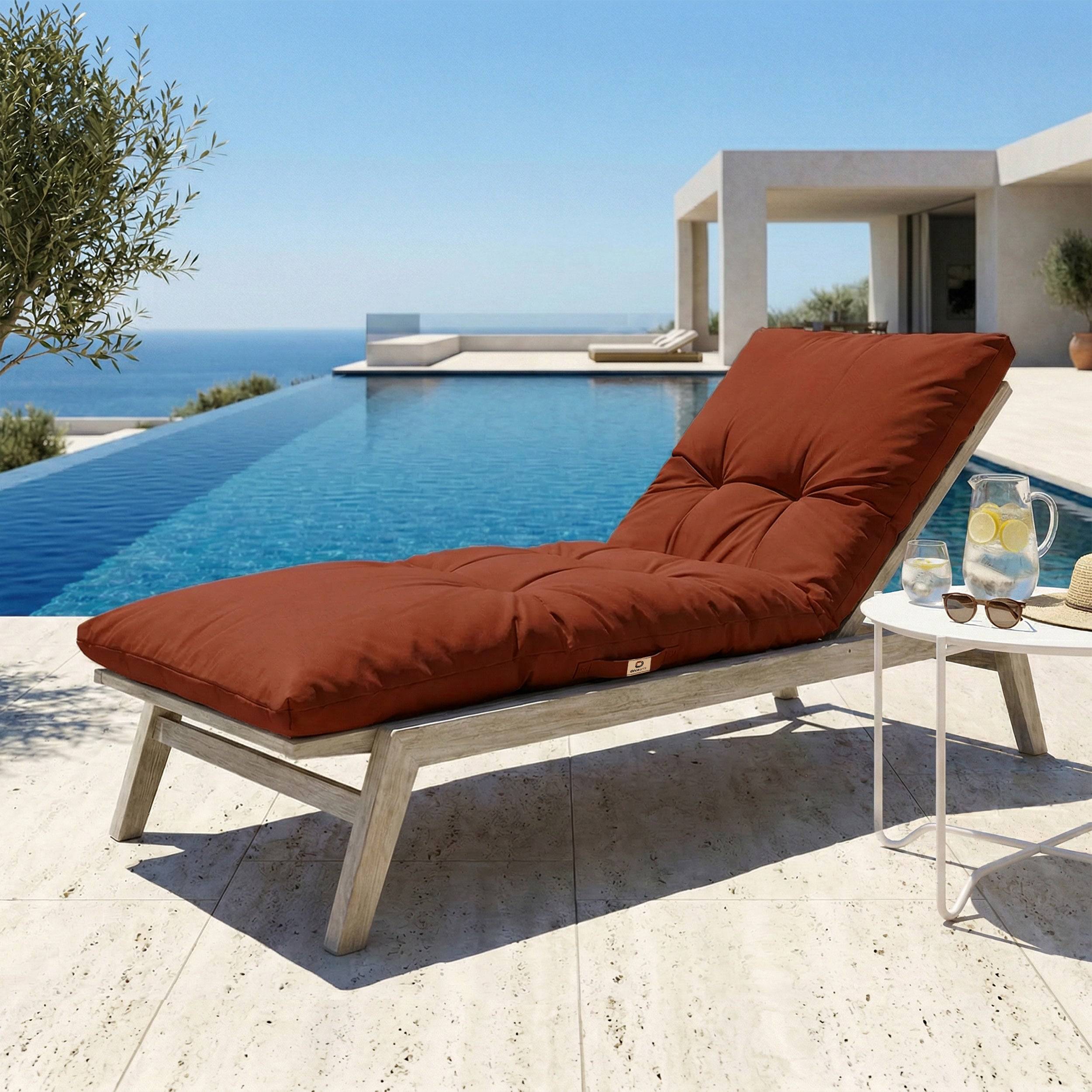 Coussin pour bain de soleil en polyester 185 x55cm terracotta - Déco arts - Image 2