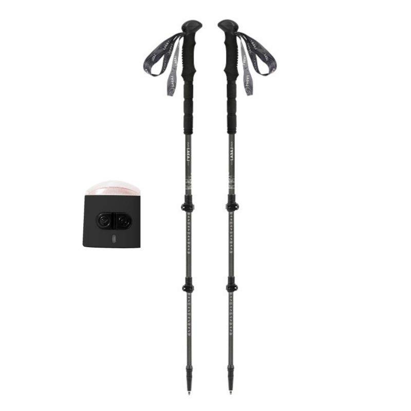 Bâtons de marche K2 (lot de 2) en fibre carbone + lumière - Léger et Pliable LOVORK