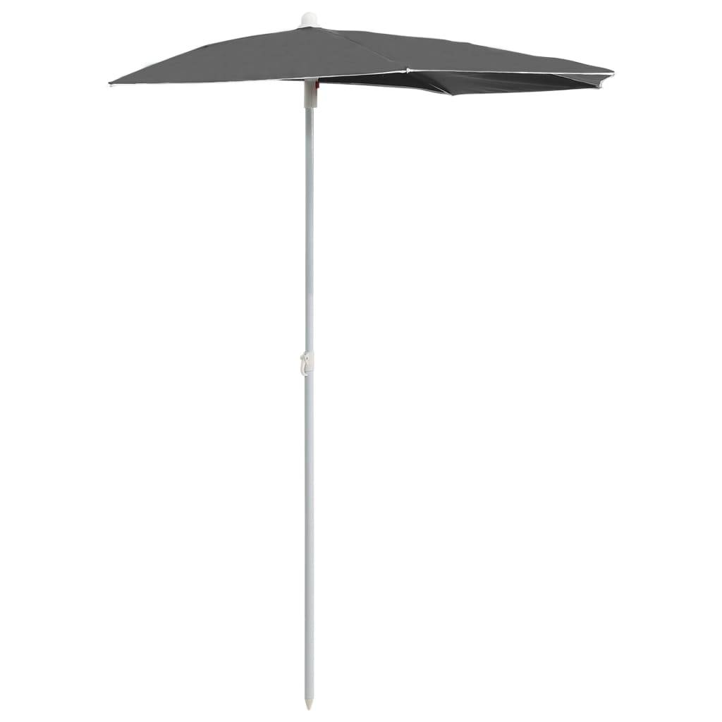 Maison Chic - Demi-parasol de jardin | Parasol d'extérieur avec mât 180x90 cm anthracite Maison Chic - Image 1