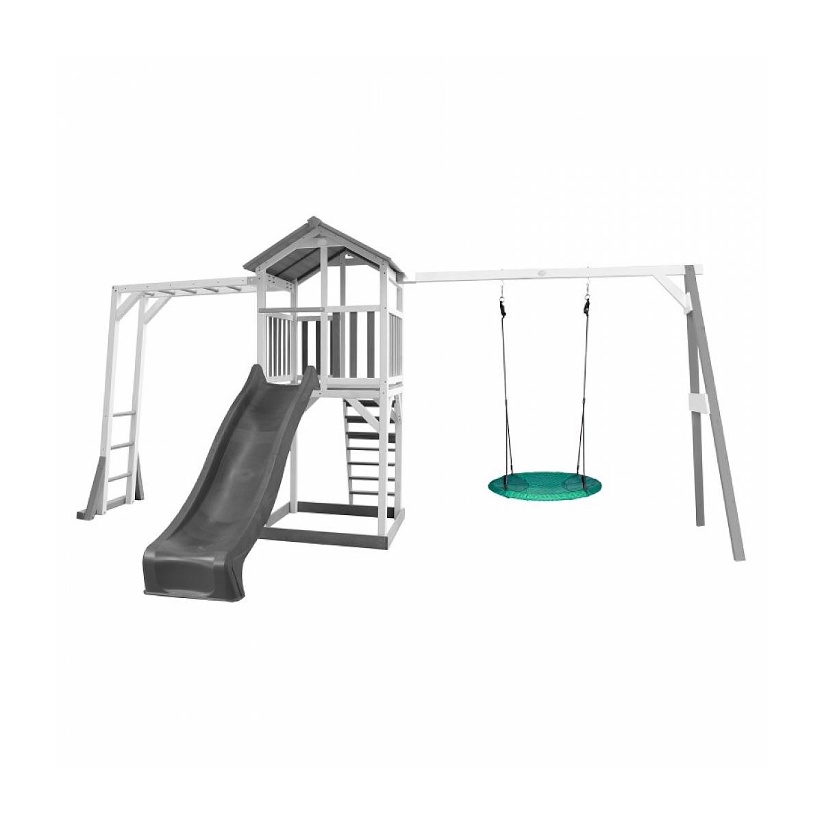 AXI Structure de Jeu Beach Tower avec Toboggan, Balancoire et Cadre d'Escalade en Bois - Image 1