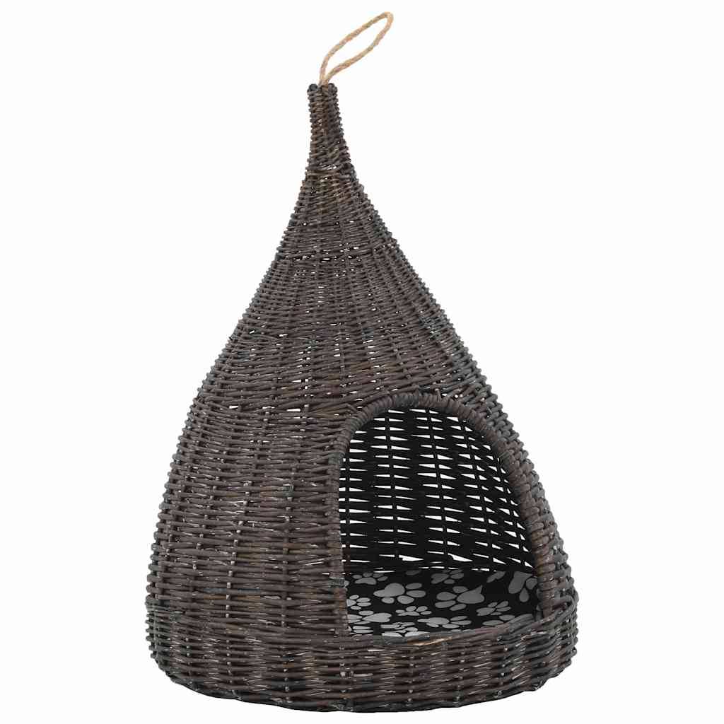 Vidaxl - Panier pour chats avec coussin Gris 40x60 cm Saule naturel vidaXL 170778 - Imagen 2