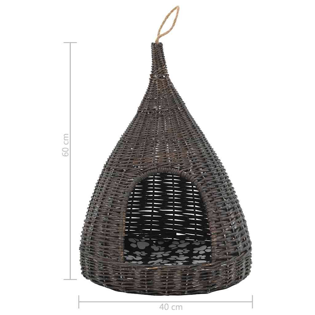Vidaxl - Panier pour chats avec coussin Gris 40x60 cm Saule naturel vidaXL 170778 - Imagen 3