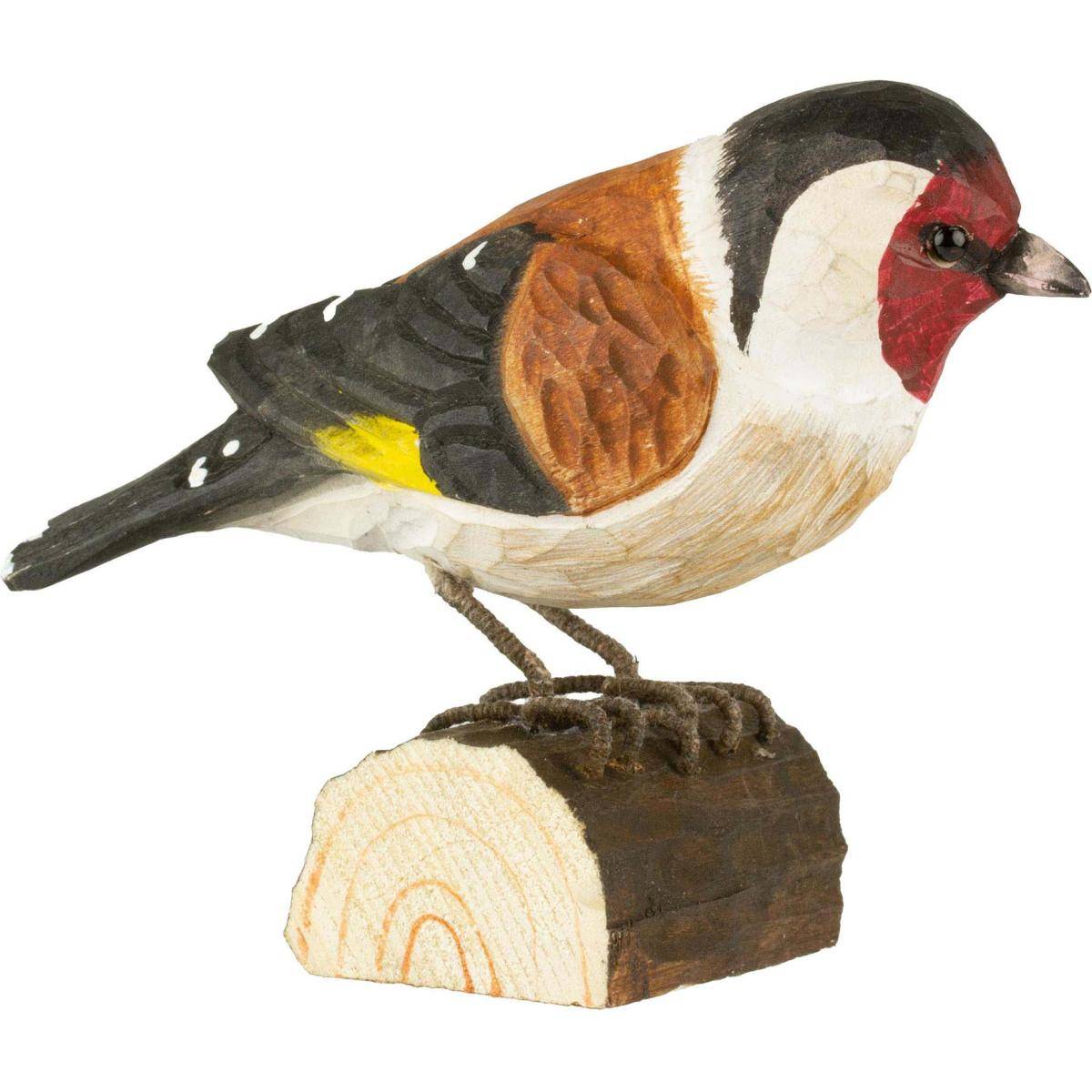 Chardonneret élégant en bois sculpté à la main - Imagen 1