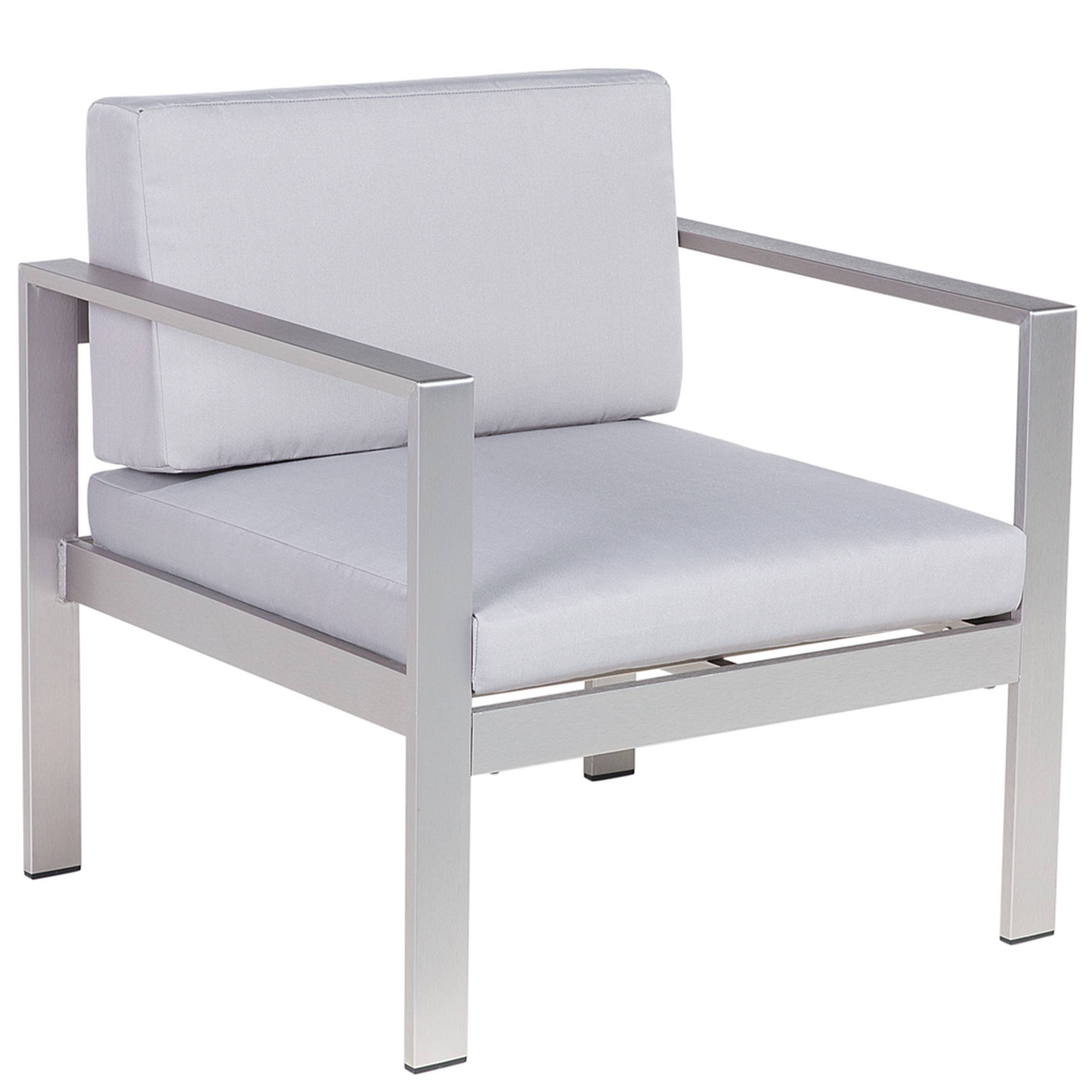 Beliani - Fauteuil Aluminium Gris clair SALERNO - Beliani - Imagen 2