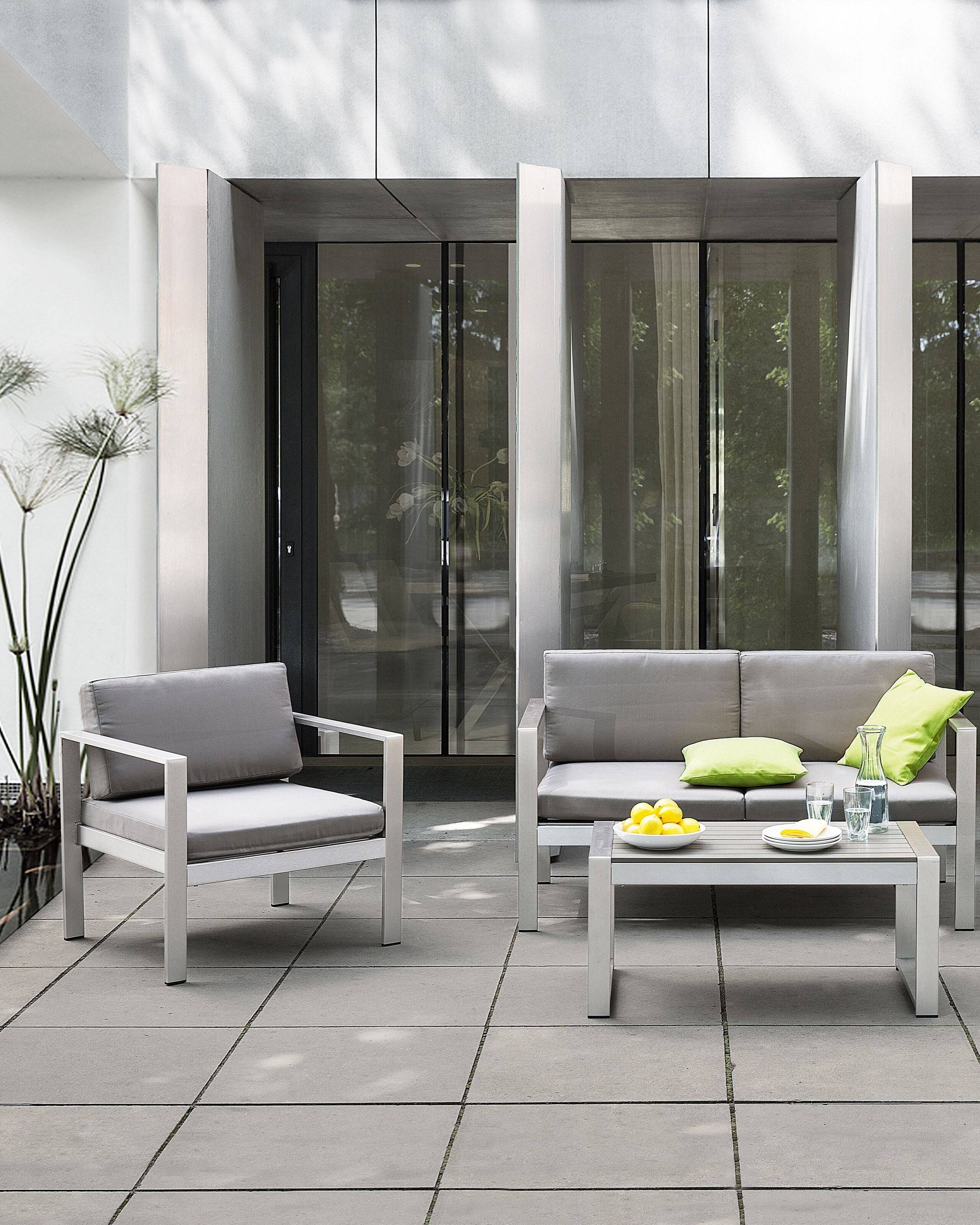 Beliani - Fauteuil Aluminium Gris clair SALERNO - 77x70x80- Beliani - Image 1