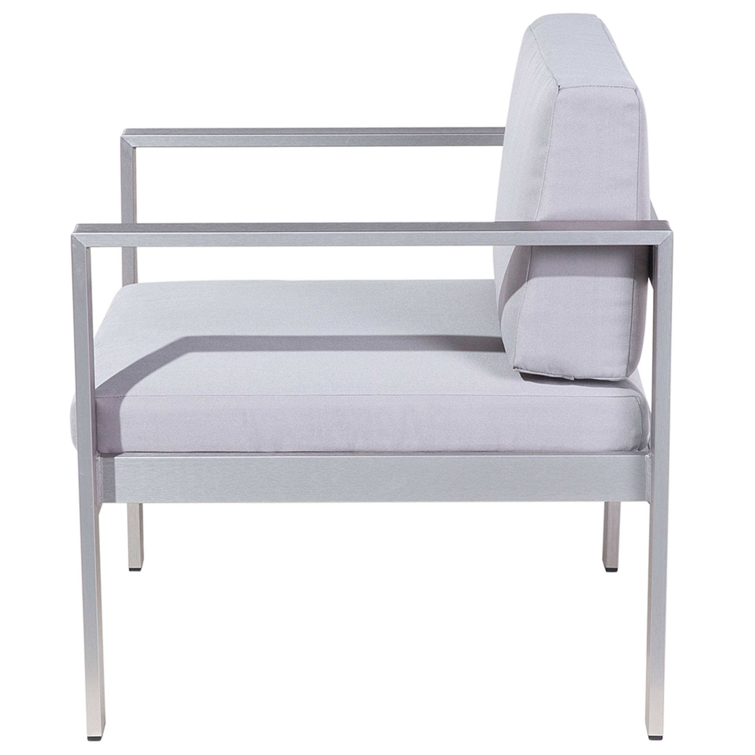 Beliani - Fauteuil Aluminium Gris clair SALERNO - Beliani - Image 6