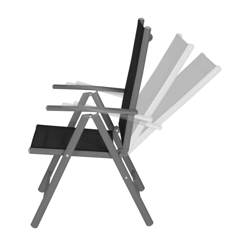 Helloshop26 - Lot de 2 chaises de jardin pliantes noir/anthracite - Imagen 3