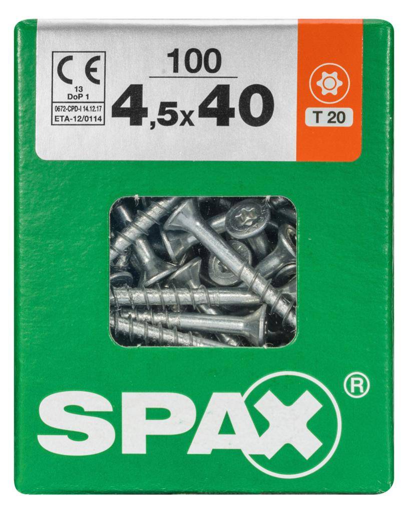 Spax - Lot de 100 vis acier tête fraisée torx SPAX, Diam.4.5 mm x L.40 mm - Image 4