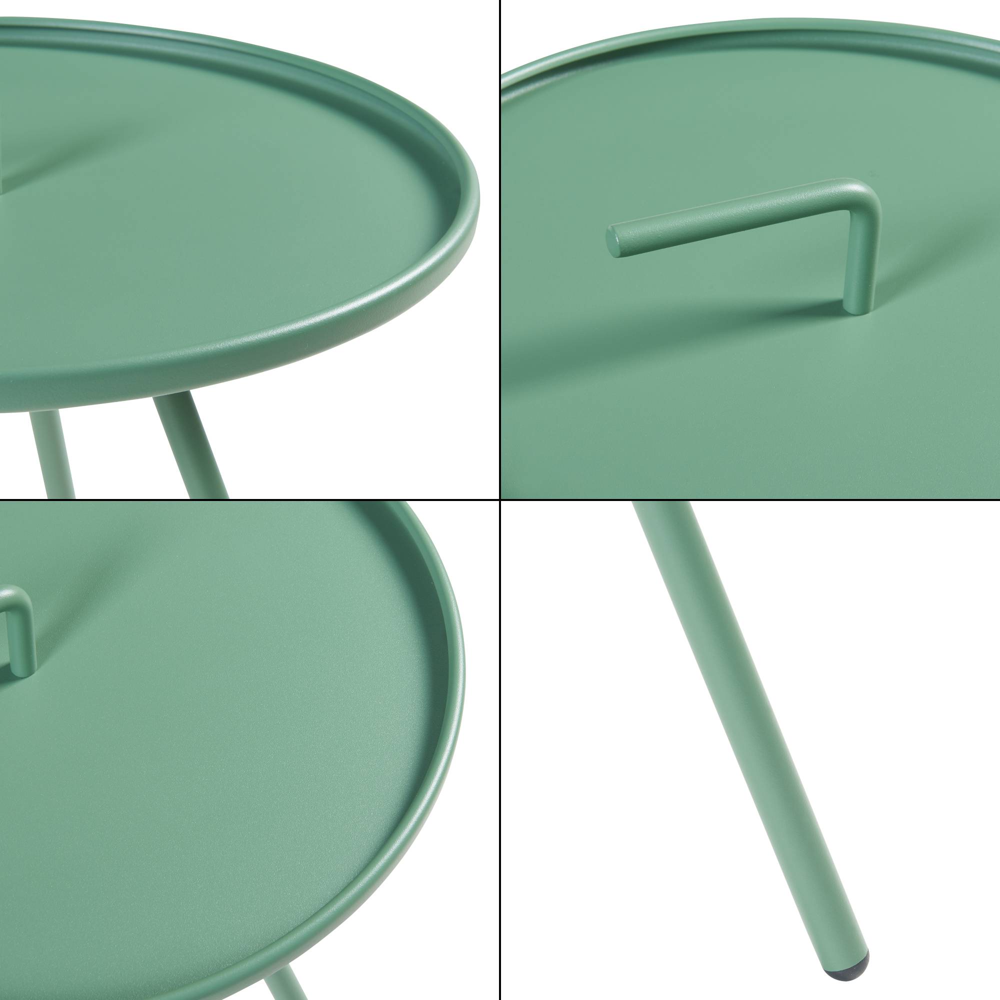 Table d'appoint de jardin Fosen acier 55 x 42 cm vert [en.casa] - Imagen 6